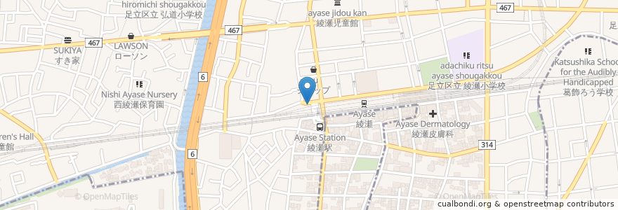 Mapa de ubicacion de ペッパーランチ en Япония, Токио, Адати.