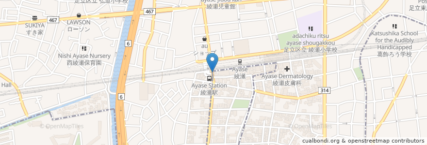 Mapa de ubicacion de すき家 en Japonya, 東京都, 足立区.