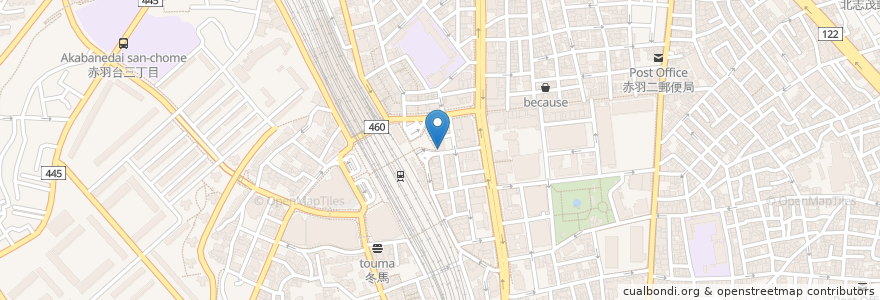 Mapa de ubicacion de 歌広場 en اليابان, 東京都, 北区.