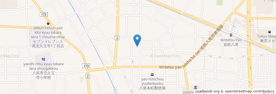 Mapa de ubicacion de 珈琲館滝 en Japan, 大阪府, 八尾市.