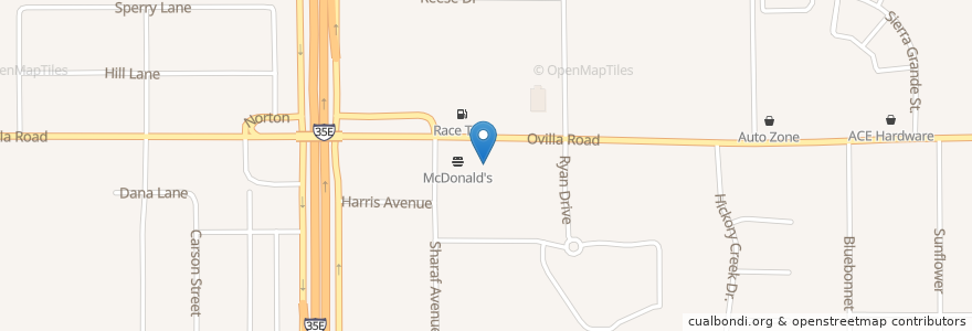 Mapa de ubicacion de Burger King en United States, Texas, Ellis County, Red Oak.