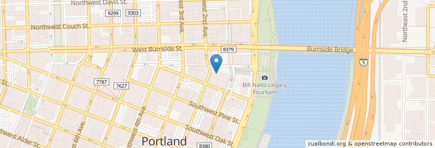 Mapa de ubicacion de Pho TNT en United States, Oregon, Portland, Multnomah County.