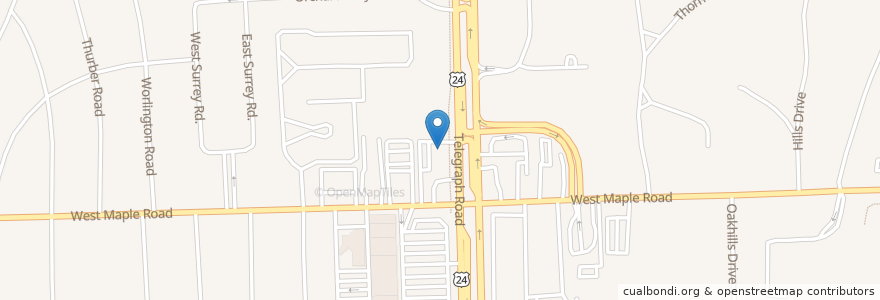 Mapa de ubicacion de 2941 Street Food en 미국, 미시간, Oakland County, Bloomfield Township.