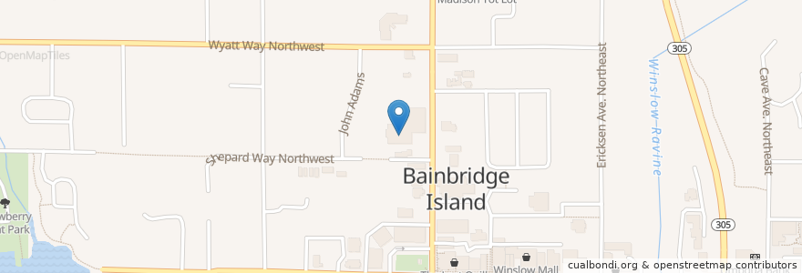 Mapa de ubicacion de Bainbridge Cinema en United States, Washington, Kitsap County, Bainbridge Island.