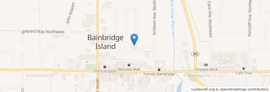 Mapa de ubicacion de Bainbridge Playhouse en アメリカ合衆国, ワシントン州, Kitsap County, Bainbridge Island.