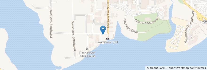 Mapa de ubicacion de Pegasus Coffee House en Amerika Syarikat, Washington, Kitsap County, Bainbridge Island.