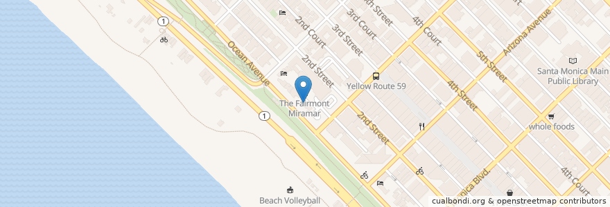 Mapa de ubicacion de The Bungalow en Amerika Syarikat, California, Los Angeles County.
