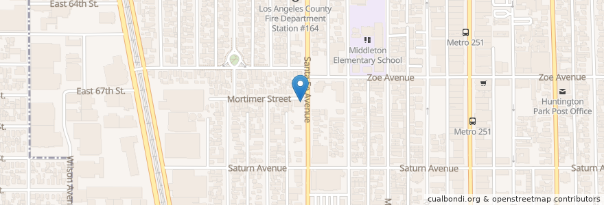 Mapa de ubicacion de Avila’s El Ranchito en États-Unis D'Amérique, Californie, Los Angeles County, Huntington Park.