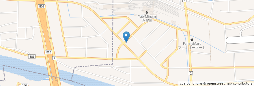 Mapa de ubicacion de うまいもん家 雅楽 en Japan, Präfektur Osaka, 八尾市.