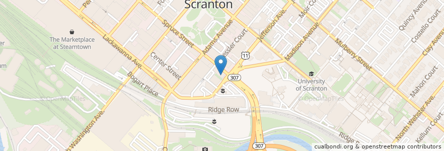 Mapa de ubicacion de Rocky's en Estados Unidos De América, Pensilvania, Lackawanna County, Scranton.