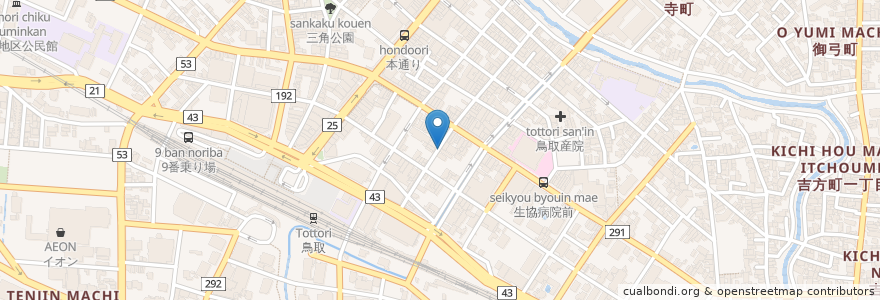 Mapa de ubicacion de 食堂　BTB en Japon, Préfecture De Tottori, 鳥取市.