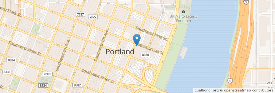 Mapa de ubicacion de Portland Burger en Verenigde Staten, Oregon, Portland, Multnomah County.