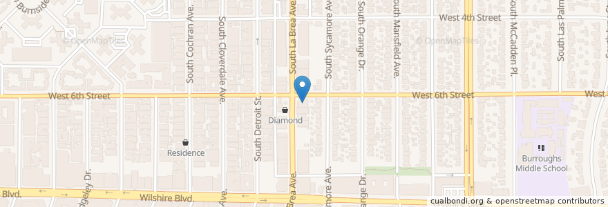 Mapa de ubicacion de 6th & La Brea Brewery en Stati Uniti D'America, California, Los Angeles County, Los Angeles.