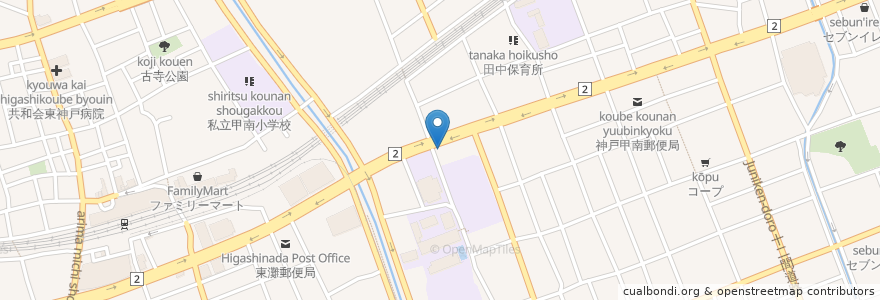 Mapa de ubicacion de カィラス en Japonya, 兵庫県, 神戸市, 東灘区.