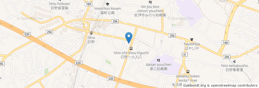 Mapa de ubicacion de こえもん en 日本, 東京都, 日野市.