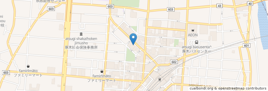 Mapa de ubicacion de らーめん花楽 en Japonya, 神奈川県, 厚木市.