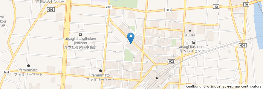 Mapa de ubicacion de カフェ・ベローチェ en Japan, Präfektur Kanagawa, 厚木市.