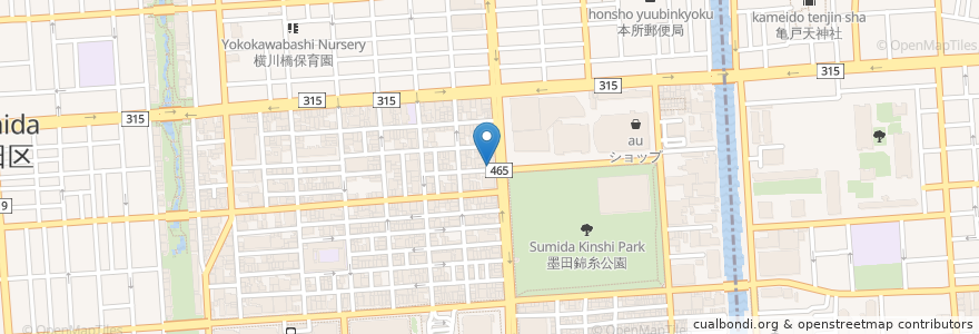 Mapa de ubicacion de 宇田川歯科 en ژاپن, 東京都, 墨田区.
