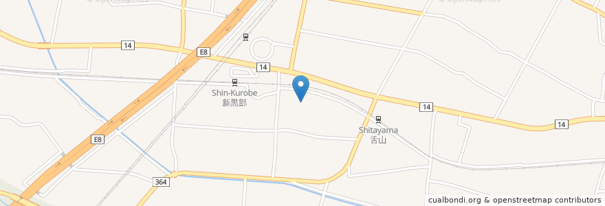 Mapa de ubicacion de Tenshinji 天真寺 en اليابان, 富山県, 黒部市.