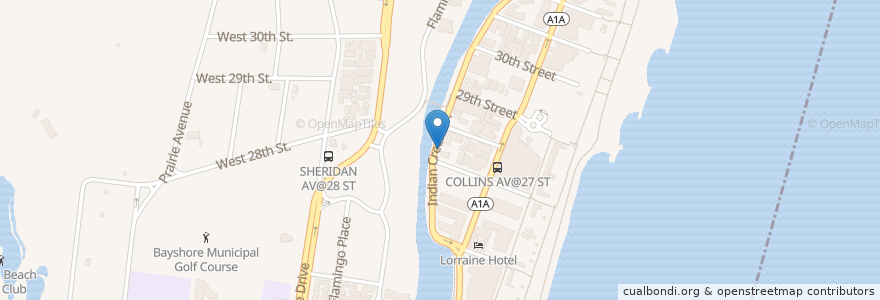 Mapa de ubicacion de 27 Restaurant & Bar en 미국, 플로리다주, 마이애미데이드 군, 마이애미비치.