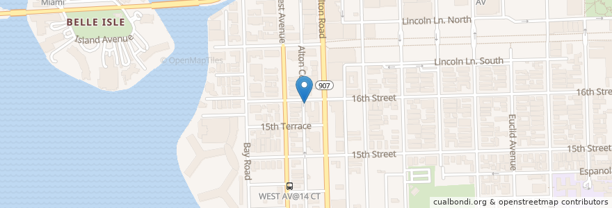 Mapa de ubicacion de Ricky’s en Amerika Syarikat, Florida, Miami-Dade County, Miami Beach.