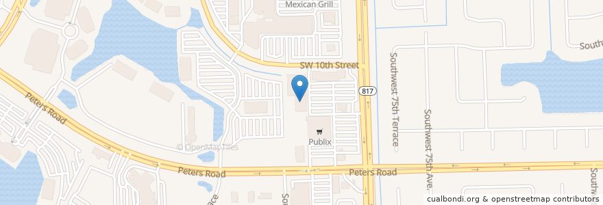 Mapa de ubicacion de Dragon Gourmet Buffet en 美利坚合众国/美利堅合眾國, 佛罗里达州/佛羅里達州, Broward County, Plantation.