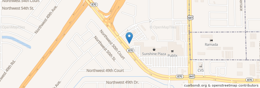 Mapa de ubicacion de Krispy Kreme en 미국, 플로리다주, Broward County, Tamarac.