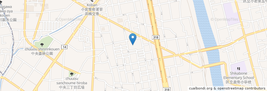 Mapa de ubicacion de 松本弁天 en Giappone, Tokyo, 江戸川区.