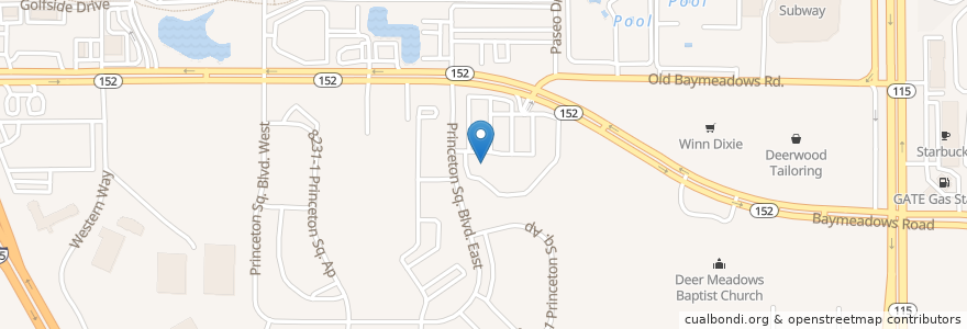 Mapa de ubicacion de My Place Bar & Grill en Vereinigte Staaten Von Amerika, Florida, Duval County, Jacksonville.