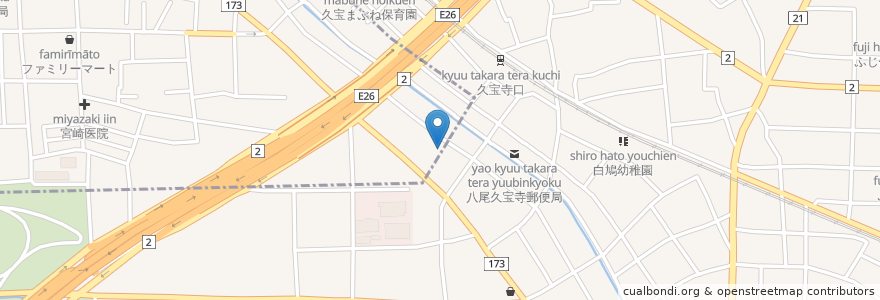 Mapa de ubicacion de ウエルシア 八尾東久宝寺店 en Japan, 大阪府, 八尾市.