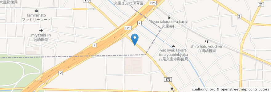 Mapa de ubicacion de コスモ石油 en Japan, 大阪府, 八尾市.