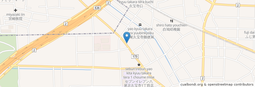 Mapa de ubicacion de かつ庵 en Япония, Осака, 八尾市.