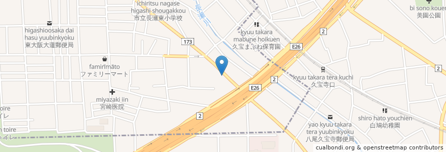 Mapa de ubicacion de じゃんぼ總本店 大蓮東店 en Япония, Осака, 八尾市.