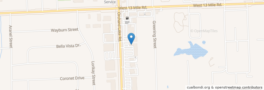 Mapa de ubicacion de Jiang Nan Noodle House en アメリカ合衆国, ミシガン州, Oakland County, Farmington Hills.