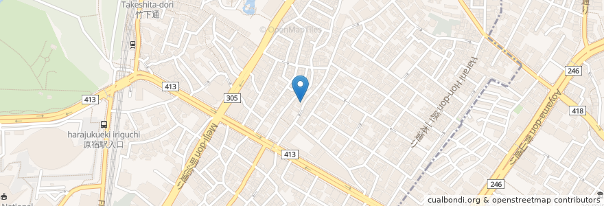 Mapa de ubicacion de Cafe Apeach en 日本, 東京都, 渋谷区.