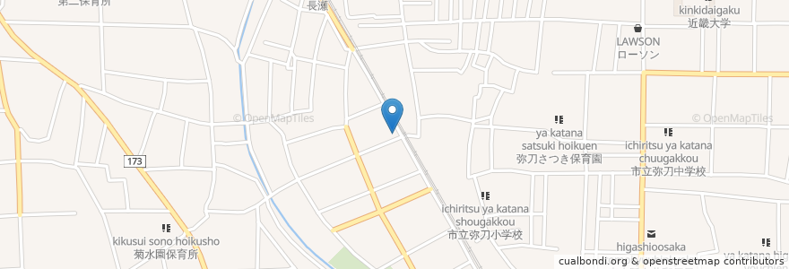 Mapa de ubicacion de 甲斐歯科医院 en اليابان, أوساكا, 東大阪市.
