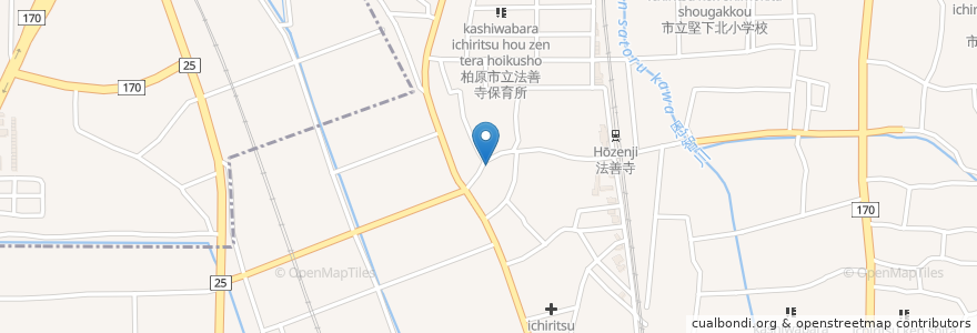 Mapa de ubicacion de 壷井寺 en Japonya, 大阪府, 八尾市, 柏原市.