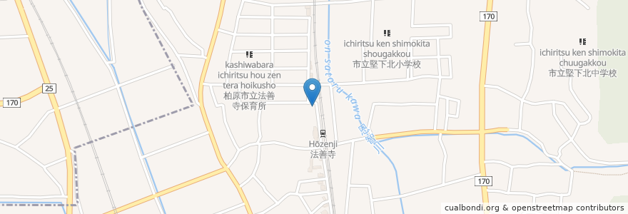 Mapa de ubicacion de 福井歯科 en 日本, 大阪府, 八尾市, 柏原市.