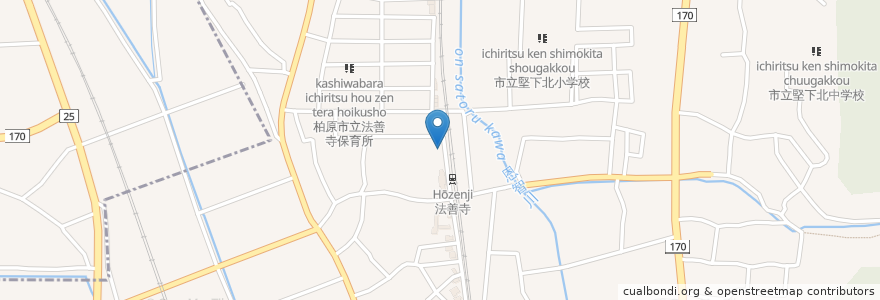 Mapa de ubicacion de ミックス処 とらちゃん en Japan, 大阪府, 八尾市, 柏原市.