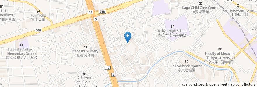 Mapa de ubicacion de 板橋区立いたばしボローニャ子ども絵本館 en Japão, Tóquio, 板橋区, 北区.