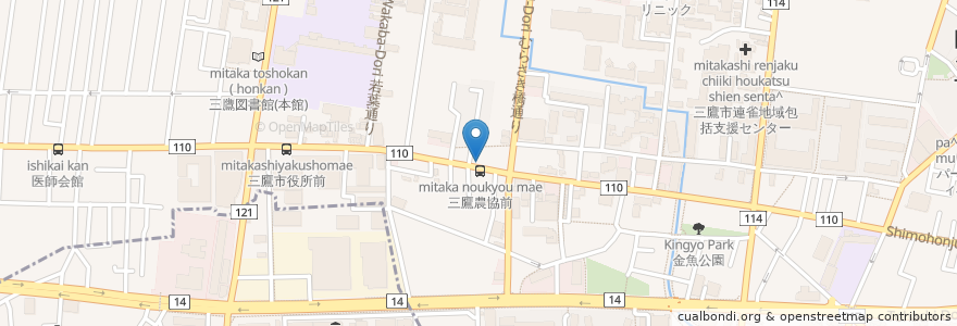 Mapa de ubicacion de あかり歯科 en ژاپن, 東京都, 三鷹市.