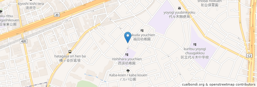 Mapa de ubicacion de Paddlers Coffee en اليابان, 東京都, 渋谷区.