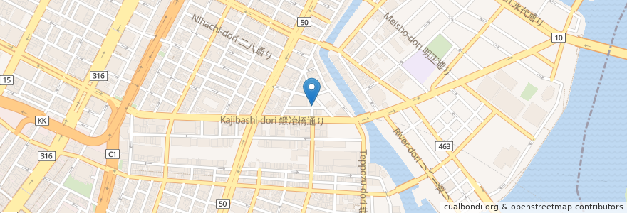 Mapa de ubicacion de のがみ en 日本, 東京都, 中央区.