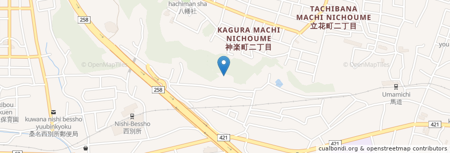 Mapa de ubicacion de 上野神社 en Japonya, 三重県, 桑名市.
