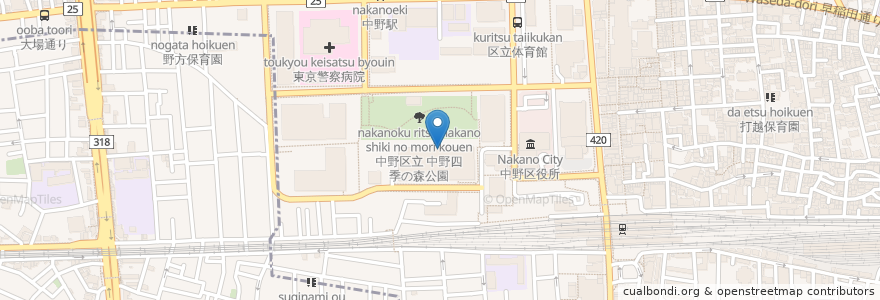 Mapa de ubicacion de ベルベ en 日本, 东京都/東京都, 中野区.