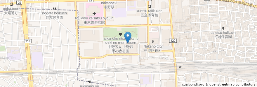 Mapa de ubicacion de FLOWS en Japonya, 東京都, 中野区.