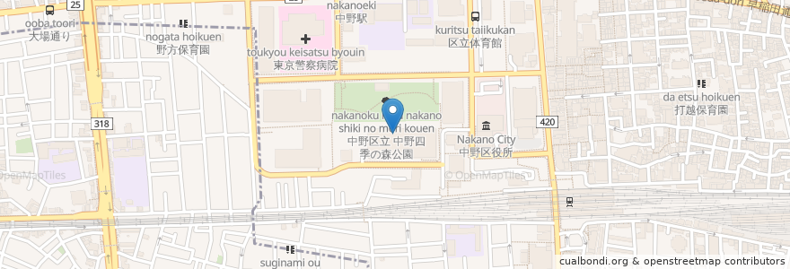 Mapa de ubicacion de ターリー屋 en ژاپن, 東京都, 中野区.