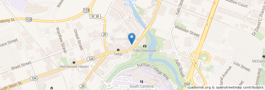 Mapa de ubicacion de Chicora Alley en アメリカ合衆国, サウスカロライナ州, Greenville County, Greenville.