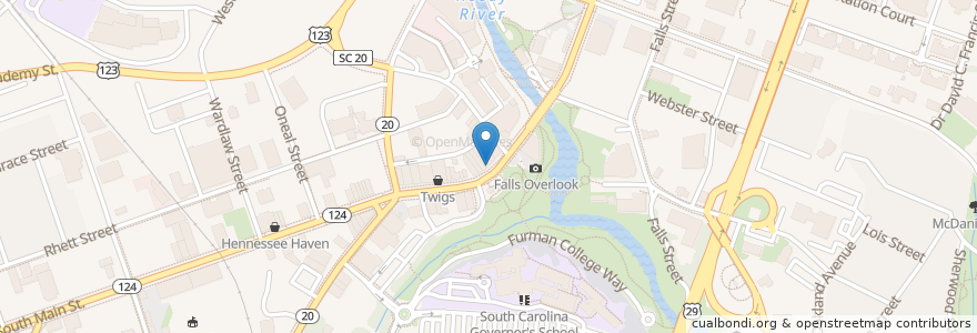 Mapa de ubicacion de Rainer's en Stati Uniti D'America, Carolina Del Sud, Greenville County, Greenville.