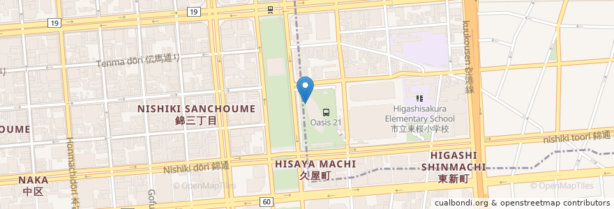 Mapa de ubicacion de サーティワンアイスクリーム en اليابان, 愛知県, 名古屋市, 東区.